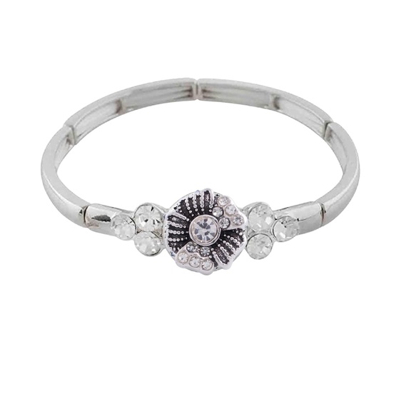 Snap Charm Stretch Bracelet Includes 3 Mini Snaps 12mm - Picture 3 of 6